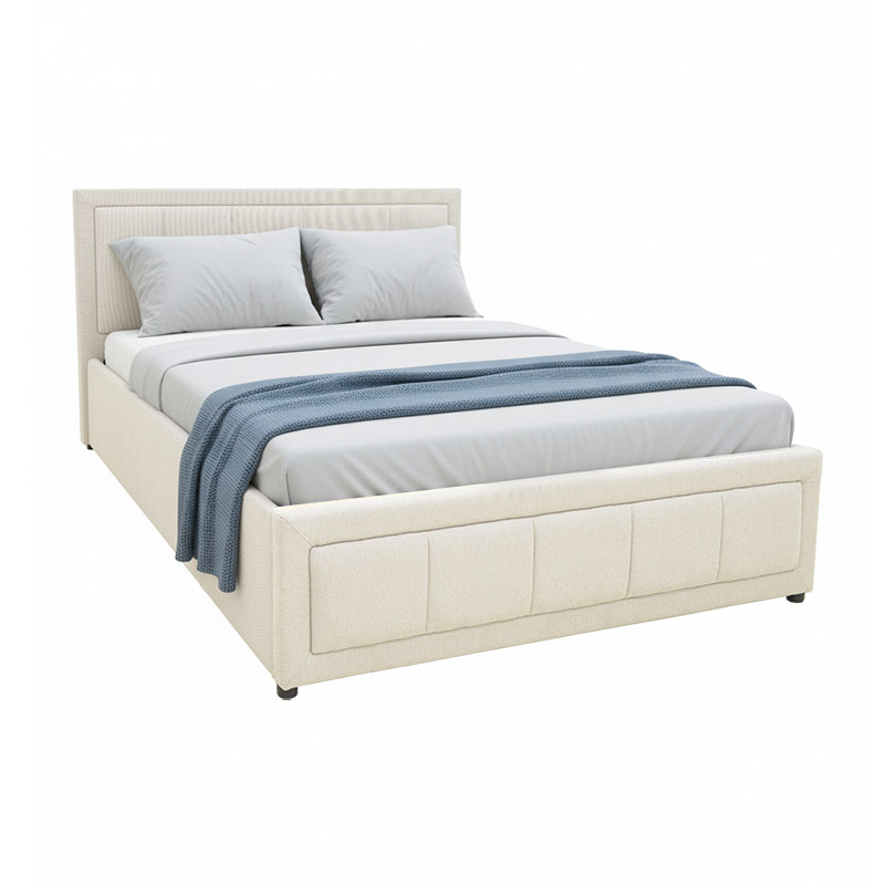 product_pako_388-000011 Κρεβάτι Huga με αποθηκευτικό χώρο ύφασμα μπεζ 120x200εκ - Image 1