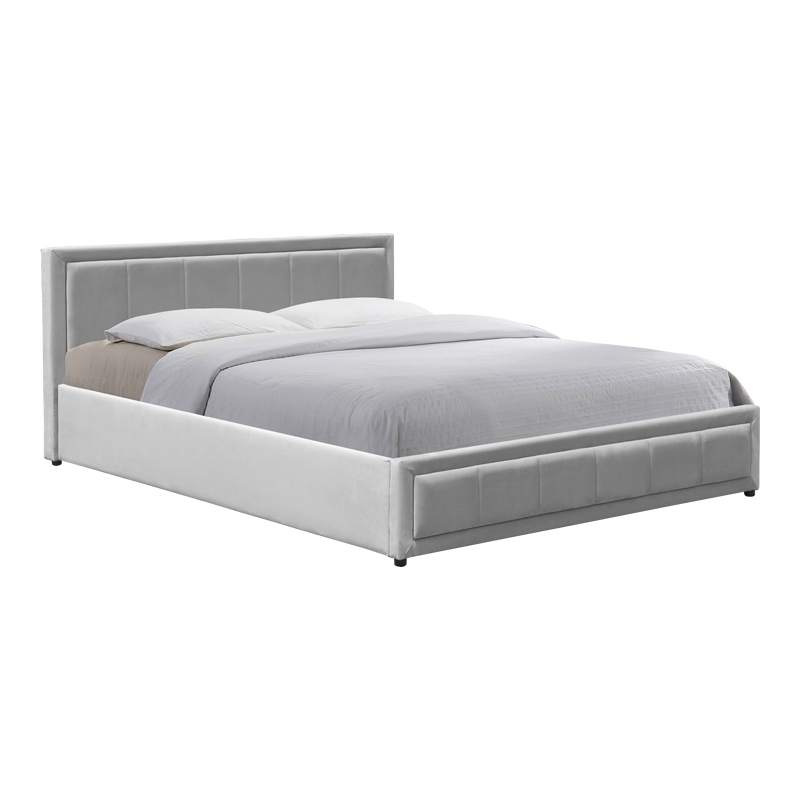 product_pako_388-000014 Κρεβάτι Huga με αποθηκευτικό χώρο βελούδο γκρι 160x200εκ - Image 1