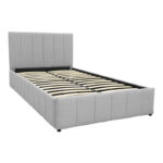 Κρεβάτι Snuggle με αποθηκευτικό χώρο ύφασμα γκρι 120x200εκ - Image 4