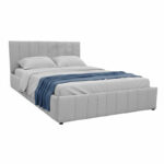 Κρεβάτι Snuggle με αποθηκευτικό χώρο ύφασμα γκρι 160x200εκ - Image 2