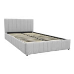 Κρεβάτι Snuggle με αποθηκευτικό χώρο ύφασμα γκρι 160x200εκ - Image 3