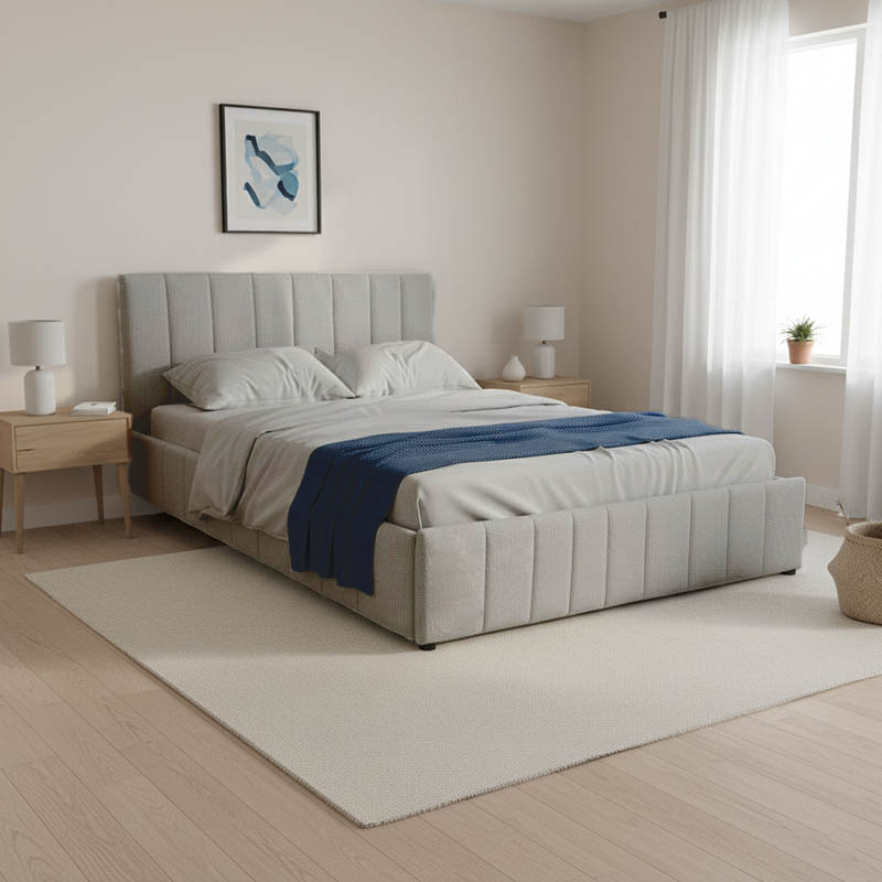 product_pako_388-000024 Κρεβάτι Snuggle με αποθηκευτικό χώρο ύφασμα γκρι 160x200εκ - Image 1