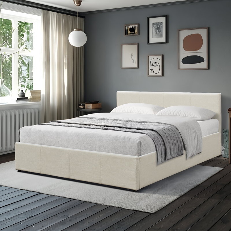 product_pako_388-000029 Κρεβάτι Dellia με αποθηκευτικό χώρο ύφασμα κρεμ 150x200εκ - Image 1