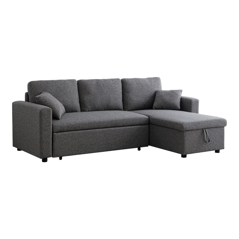 product_pako_389-000002 Γωνιακός αναστρέψιμος καναπές κρεβάτι Kamore με αποθηκευτικό χώρο ανθρακί ύφασμα 223x146x85εκ - Image 1