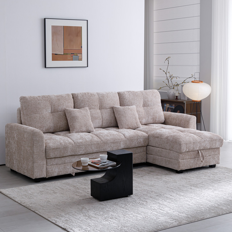 product_pako_389-000005 Γωνιακός αναστρέψιμος καναπές κρεβάτι Comfie με αποθηκευτικό χώρο μπεζ ύφασμα 260x156x98εκ - Image 1