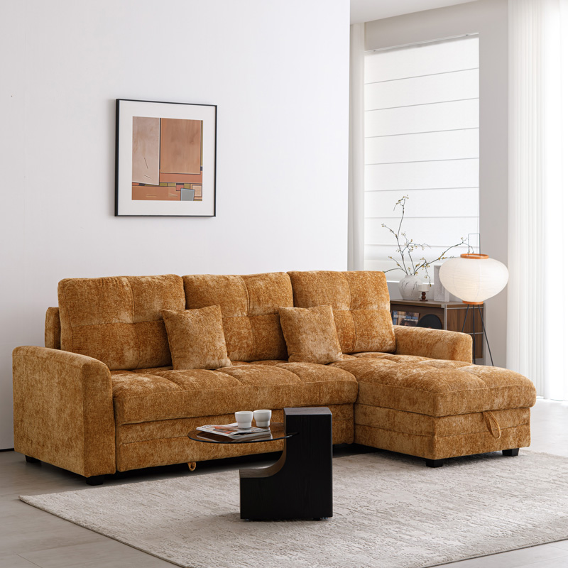 product_pako_389-000007 Γωνιακός αναστρέψιμος καναπές κρεβάτι Comfie με αποθηκευτικό χώρο camel ύφασμα 260x156x98εκ - Image 1