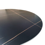 Τραπέζι Orbital sintered stone μαύρη όψη μαρμάρου με μαύρα μεταλλικά πόδια Φ120x76εκ - Image 4