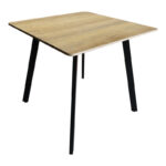 Τραπέζι Squaro sonoma mdf με μαύρα μεταλλικά πόδια 80x80x75εκ - Image 2