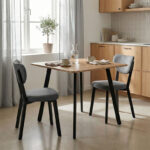Τραπέζι Squaro sonoma mdf με μαύρα μεταλλικά πόδια 80x80x75εκ