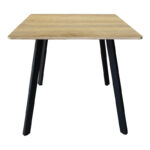 Τραπέζι Squaro sonoma mdf με μαύρα μεταλλικά πόδια 80x80x75εκ - Image 3