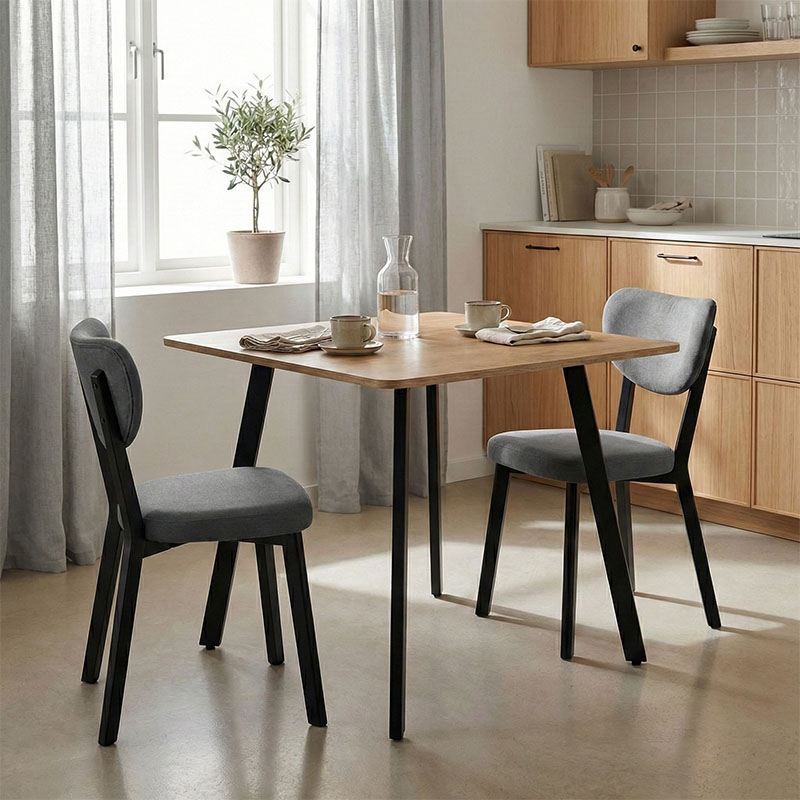 product_pako_390-000007 Τραπέζι Squaro sonoma mdf με μαύρα μεταλλικά πόδια 80x80x75εκ - Image 1