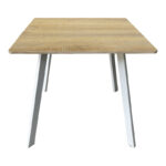 Τραπέζι Squaro sonoma mdf με λευκά μεταλλικά πόδια 80x80x75εκ - Image 3
