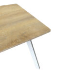 Τραπέζι Squaro sonoma mdf με λευκά μεταλλικά πόδια 80x80x75εκ - Image 4