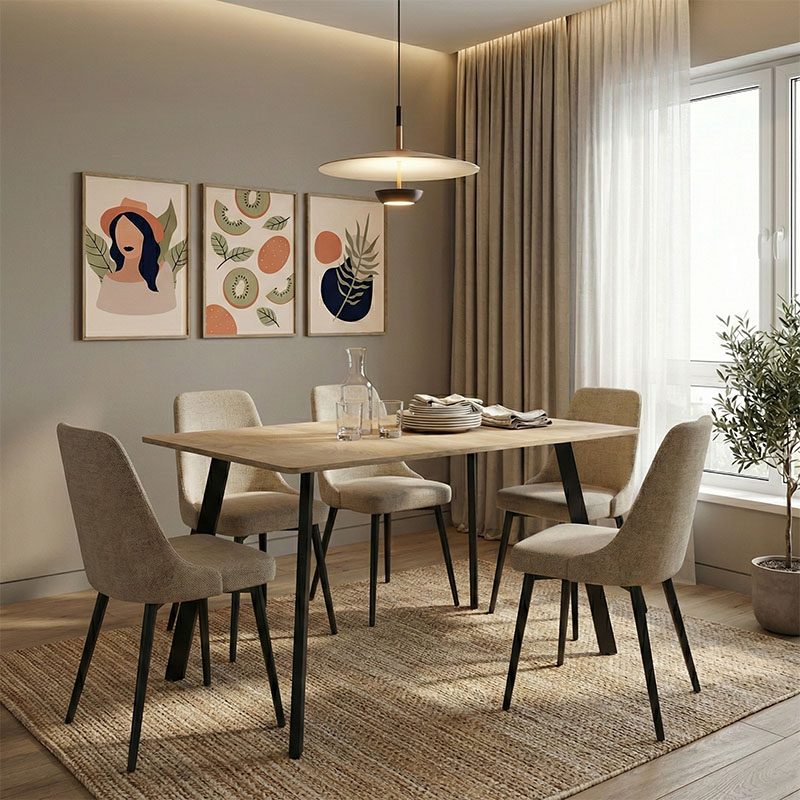 product_pako_390-000010 Τραπέζι Squaro sonoma mdf με μαύρα μεταλλικά πόδια 120x70x75εκ - Image 1