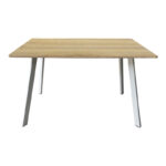 Τραπέζι Squaro sonoma mdf με λευκά μεταλλικά πόδια 120x70x75εκ - Image 3