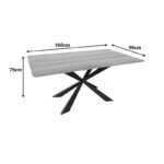 Τραπέζι Aragne sonoma mdf με μαύρα μεταλλικά πόδια 160x90x75εκ - Image 6