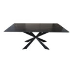 Τραπέζι Mattias sintered stone μαύρη όψη μαρμάρου με μαύρα μεταλλικά πόδια 180x90x75εκ - Image 3