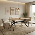 Τραπέζι Ezali sonoma mdf με μαύρα μεταλλικά πόδια 160x90x75εκ