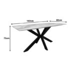 Τραπέζι Bethan sintered stone-μέταλλο μαύρο μαρμάρου-μαύρο 160x80x75εκ - Image 6