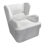 Πολυθρόνα Regalo βελούδο σε λευκή απόχρωση 75x88x85εκ