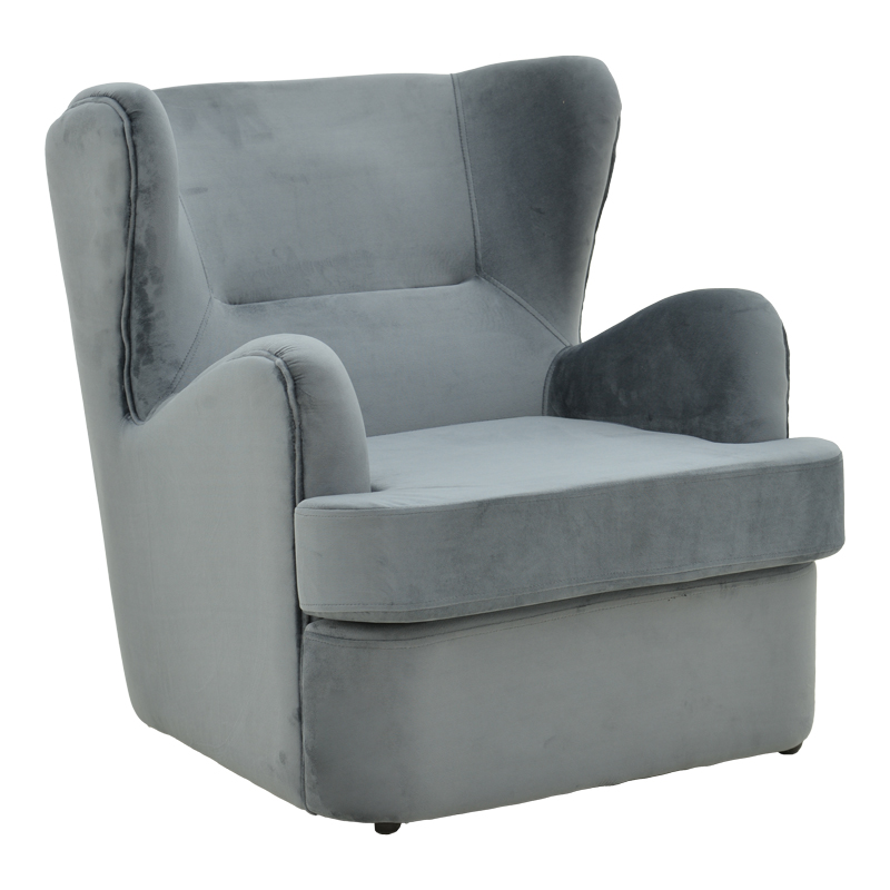 product_pako_392-000009 Πολυθρόνα Regalo βελούδο σε ανθρακί απόχρωση 75x88x85εκ - Image 1