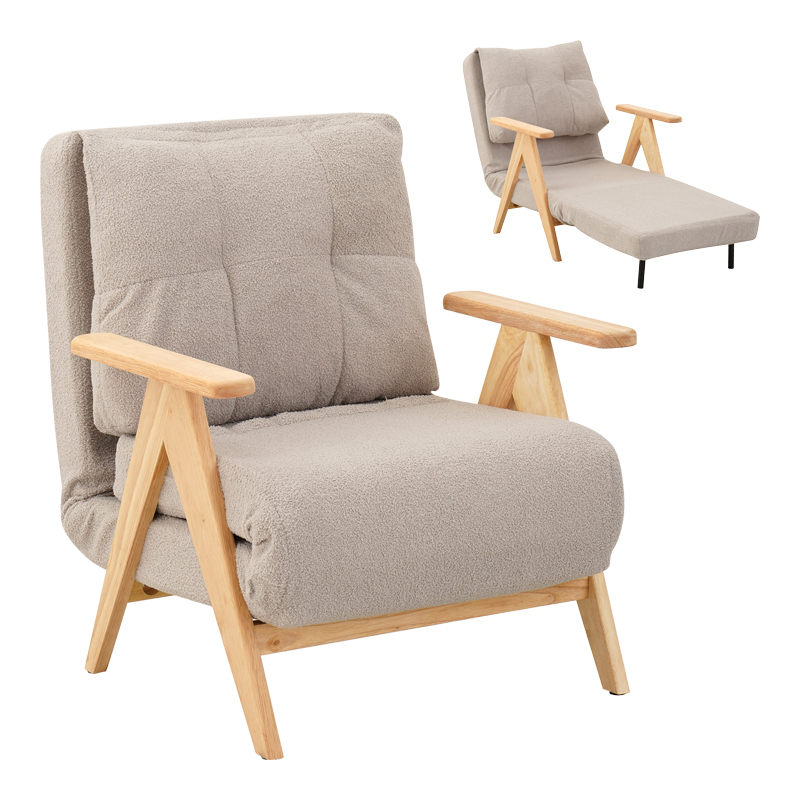 product_pako_392-000013 Πολυθρόνα-Κρεβάτι Restyl rubberwood- ύφασμα σε κρεμ απόχρωση 75x60x93εκ - Image 1