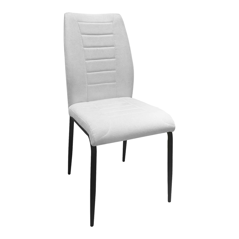 product_pako_392-000018 Καρέκλα Wedena ύφασμα μπεζ-μαύρα μεταλλικά πόδια 46x50x94εκ (Σετ 4 τεμαχίων) - Image 1