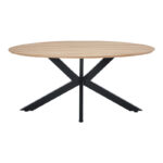Τραπέζι Makrey sonoma mdf- μαύρα μεταλλικά πόδια 160x90x75εκ - Image 2