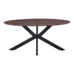 Τραπέζι Makrey καρυδί mdf- μαύρα μεταλλικά πόδια 160x90x75εκ - Image 2