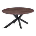 Τραπέζι Makrey καρυδί mdf- μαύρα μεταλλικά πόδια 160x90x75εκ