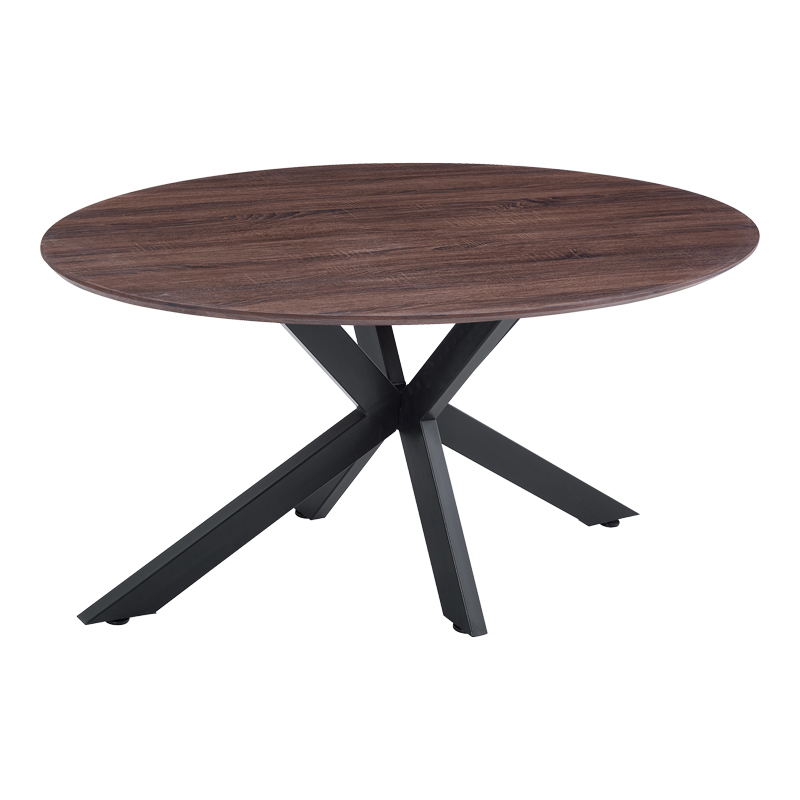 product_pako_392-000021 Τραπέζι Makrey καρυδί mdf- μαύρα μεταλλικά πόδια 160x90x75εκ - Image 1
