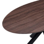 Τραπέζι Makrey καρυδί mdf- μαύρα μεταλλικά πόδια 180x90x75εκ - Image 3