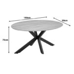 Τραπέζι Makrey καρυδί mdf- μαύρα μεταλλικά πόδια 180x90x75εκ - Image 4
