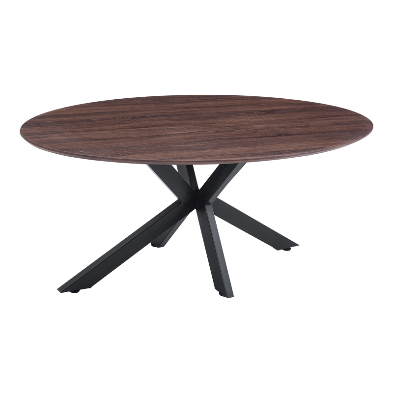 product_pako_392-000023 Τραπέζι Makrey καρυδί mdf- μαύρα μεταλλικά πόδια 180x90x75εκ - Image 1