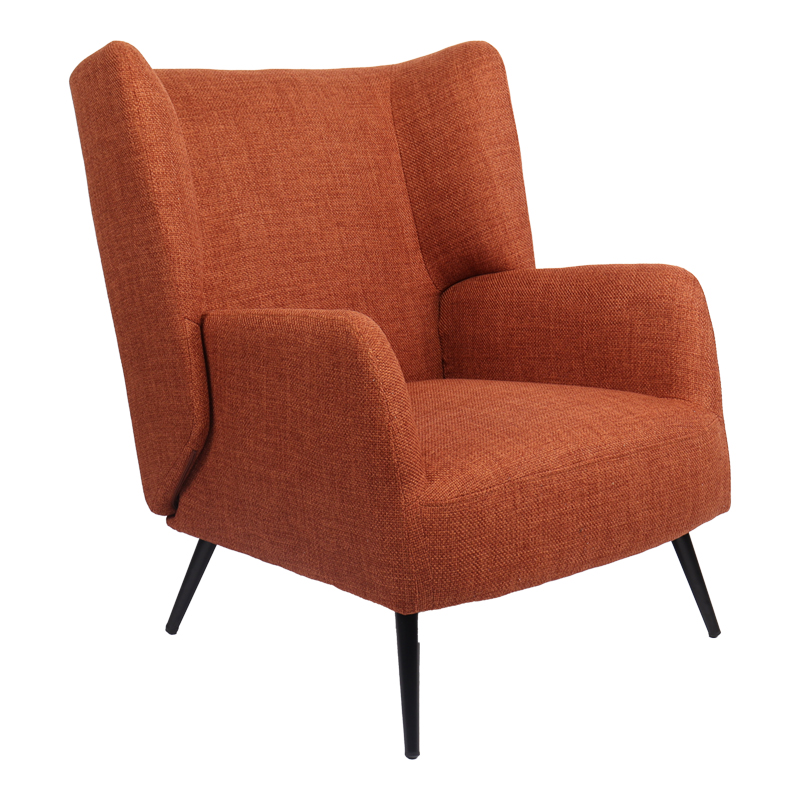 product_pako_393-000026 Πολυθρόνα Mareta terracotta ύφασμα με πόδι σε μαύρη απόχρωση 83x80x99εκ - Image 1
