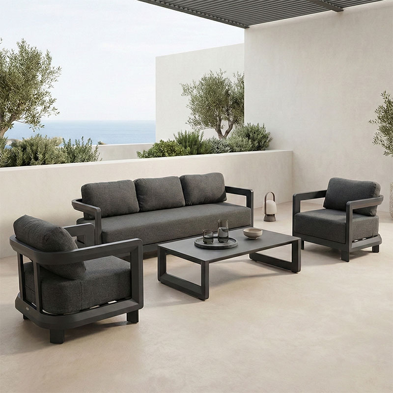 product_pako_394-000004 Σαλόνι εξωτερικού χώρου Jenora ανθρακί αλουμίνιο με ύφασμα σε ανθρακί απόχρωση - Image 1