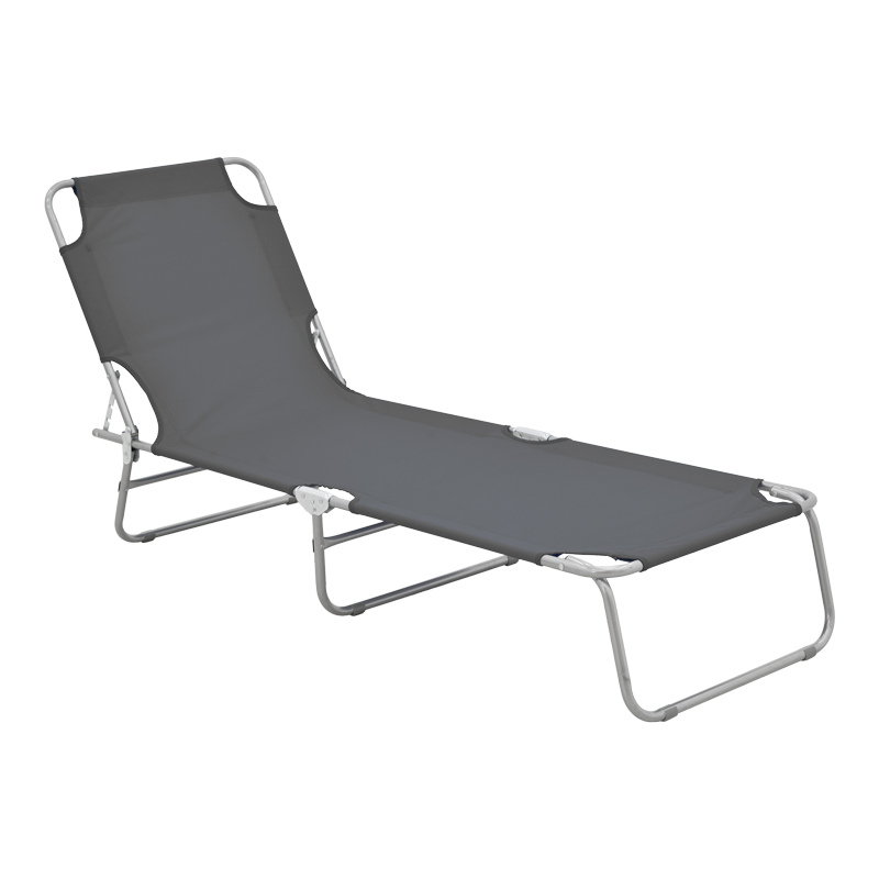product_pako_396-000008 Ξαπλώστρα παραλίας Pasein μέταλλο-textilene σε ανθρακί απόχρωση 55x185x24εκ - Image 1