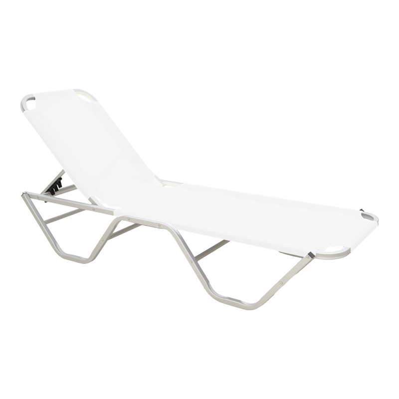 product_pako_399-000001 Ξαπλώστρα Dessie αλουμίνιου στοιβαζόμενη λευκή 59.5x195x29.5εκ - Image 1