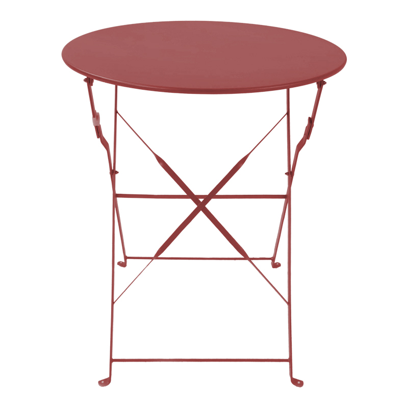 product_pako_400-000003 Τραπεζι Bistro μεταλλικό αναδιπλούμενο σε απόχρωση terracotta Φ60x71εκ - Image 1