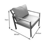 Σαλόνι Gardenly σετ 4τμχ αλουμίνιο σε απόχρωση cappuccino με μπεζ μαξιλάρια - Image 4