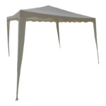 Κιόσκι Gazebo μεταλλικός σκελετός - ύφασμα μπεζ 3x3m
