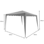 Κιόσκι Gazebo μεταλλικός σκελετός - ύφασμα μπεζ 3x3m - Image 6