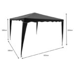 Κιόσκι Gazebo μεταλλικός σκελετός - ύφασμα ανθρακί 3x3m - Image 6