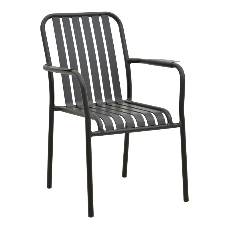 product_pako_404-000005 Πολυθρόνα Vista στοιβαζόμενη αλουμίνιο σε μαύρη απόχρωση 62x60x84εκ - Image 1