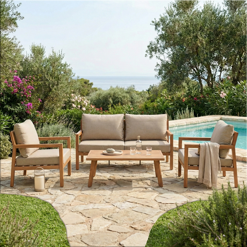 product_pako_404-000026 Σαλόνι κήπου Andasio σετ 4τεμ αλουμίνιο κ σχοινί σε φυσική- μαξιλάρια σε γκρι απόχρωση - Image 1