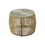 Τραπέζι Adela pe wicker-γυαλί σε φυσική απόχρωση Φ47x38εκ - Image 2