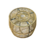 Τραπέζι Adela pe wicker-γυαλί σε φυσική απόχρωση Φ47x38εκ - Image 3