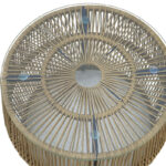 Τραπέζι Adela pe wicker-γυαλί σε φυσική απόχρωση Φ47x38εκ - Image 4