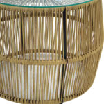 Τραπέζι Adela pe wicker-γυαλί σε φυσική απόχρωση Φ47x38εκ - Image 6