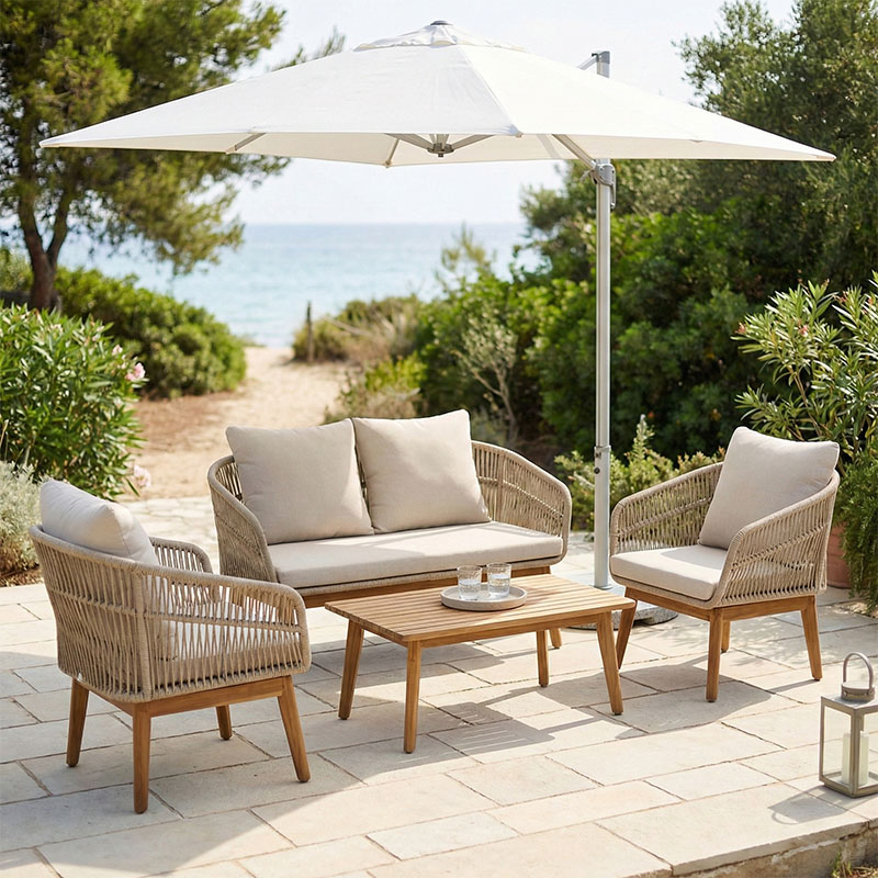 product_pako_405-000010 Σαλόνι εξωτερικού χώρου Macrena μασίφ ξύλο ακακίας με σχοινί και μπεζ μαξιλάρια - Image 1